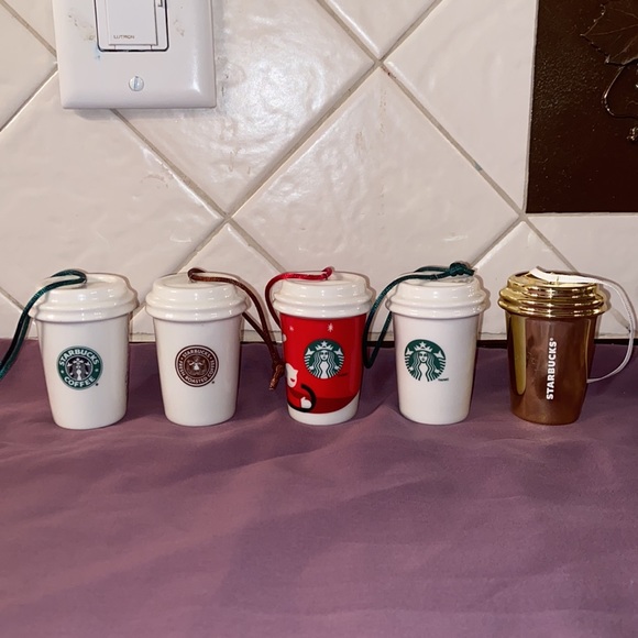 5 Starbucks 2011 Coffee Cups Ornament Bundle - Picture 2 of 12